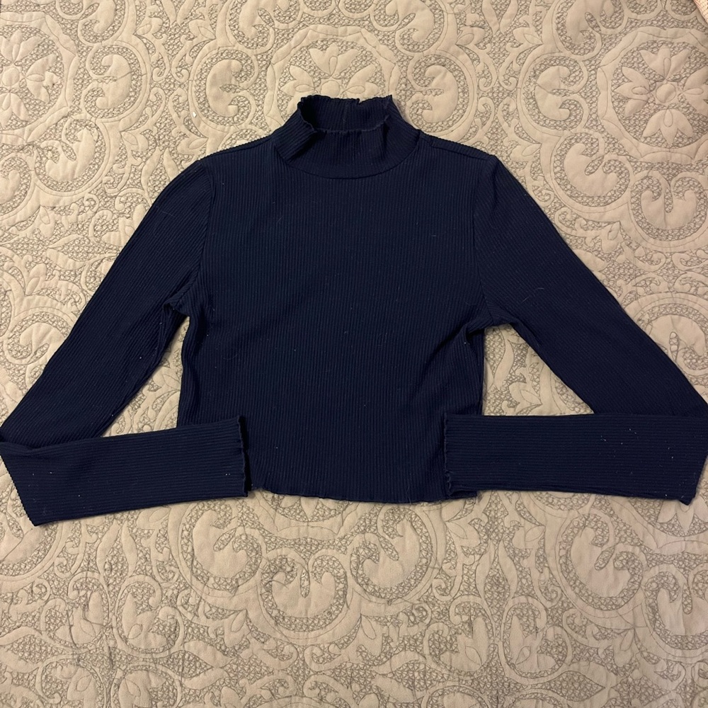 Aerie ribbed mock neck top